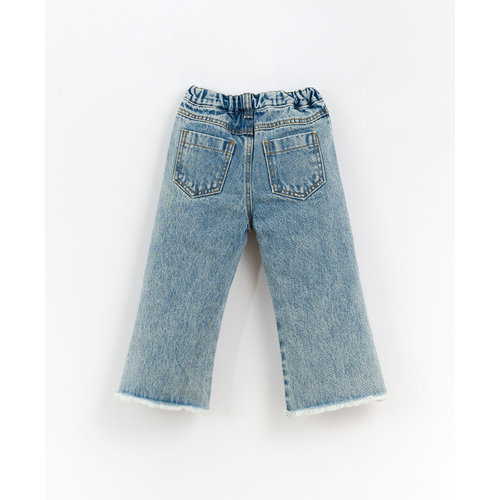 Play up Jeans in blauwe wassing met rafelrandje