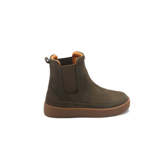 Donsje Chelsea boot donker groen nubuck