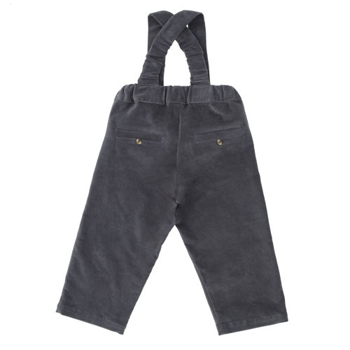 Donsje Baby broek met bretels donker blauw/grijs