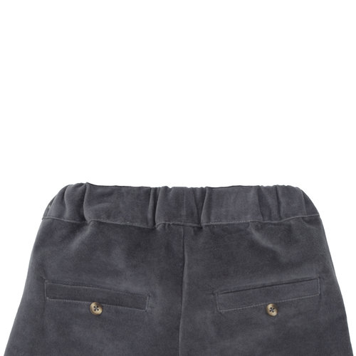 Donsje Velours broek met elastische taille donkerblauw