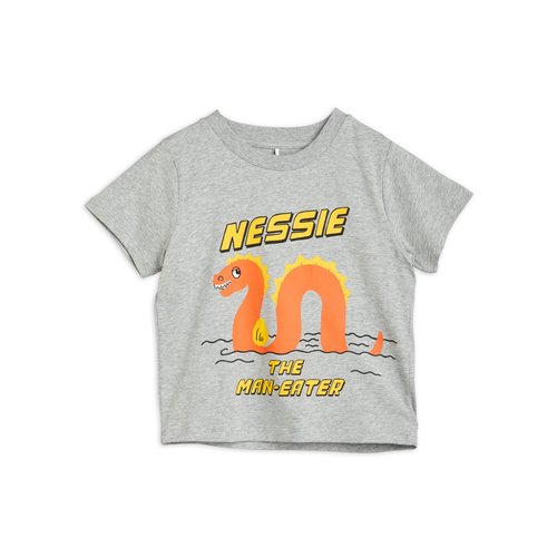 Mini Rodini Grijs melange t-shirt met Nessie opdruk