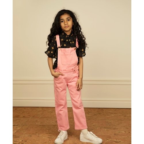 Mini Rodini Nessie Twill Dungarees Pink