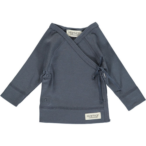 MarMar Copenhagen Overslag top met lange mouwen blauw