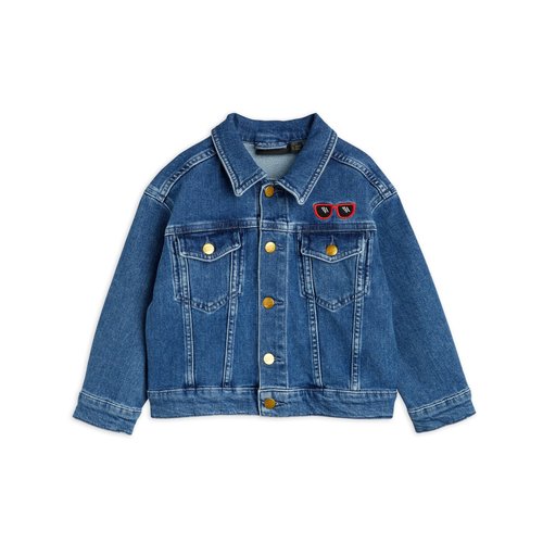 Mini Rodini Denim jasje met Ritzratz opdruk