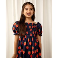 Strawberries Woven Puff Sleeve Dress