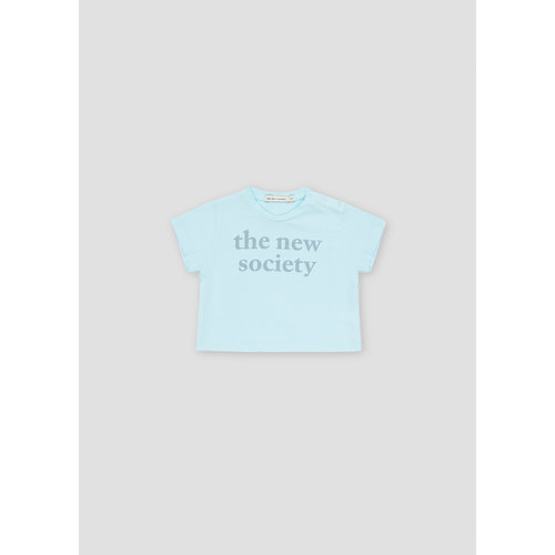 the new society Logo Print Baby Tee Nebbia the new society Logo Print Baby Tee Nebbia