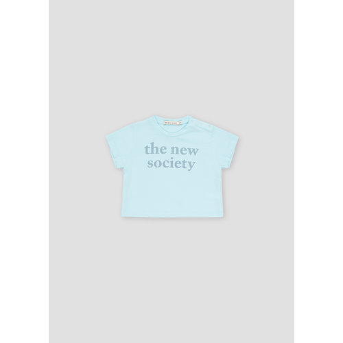 the new society Logo Print Baby Tee Nebbia