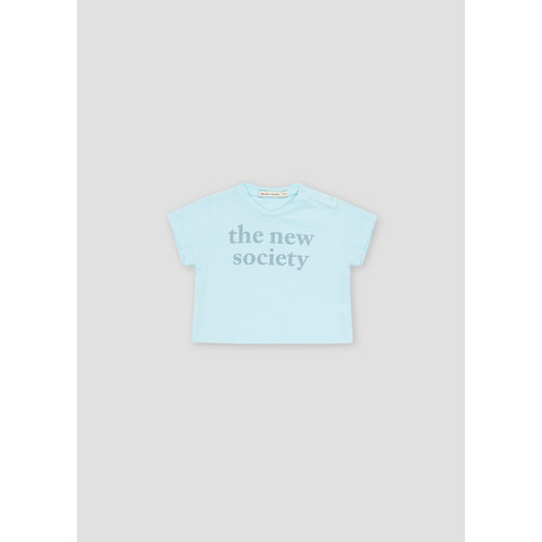 the new society Logo Print Tee Nebbia