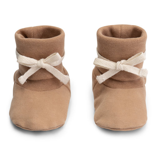 Gray label Baby Ribbed Booties Biscuit