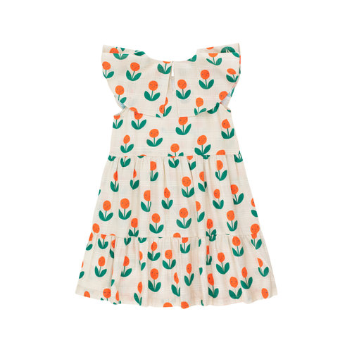 Tinycottons Crème kleurige jurk met bloemen print en kraag