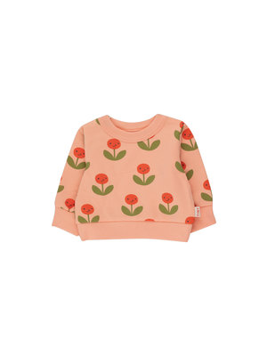 Tinycottons Peonies Baby Sweatshirt Papaya