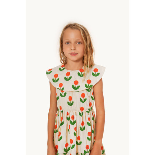 Tinycottons Crème kleurige jurk met bloemen print en kraag