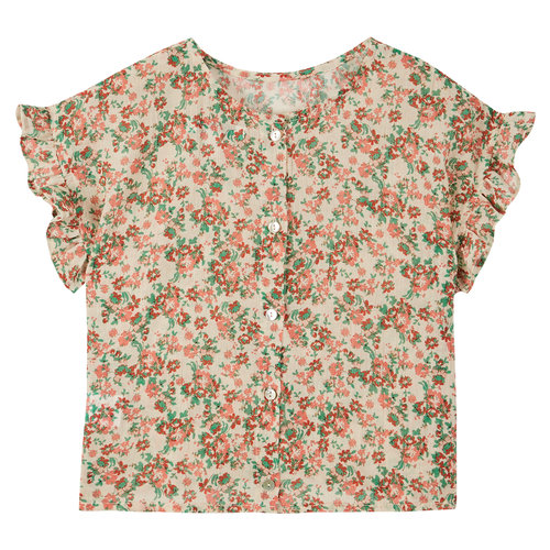 Emile & ida Blouse met korte mouw in bloemenprint