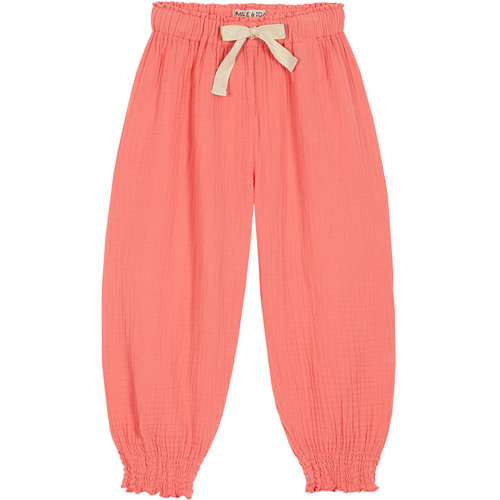 Emile & ida Pink Cotton Gauze Trousers Sushi