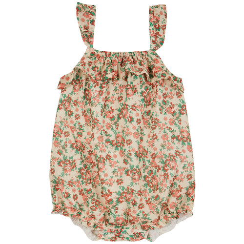 Emile & ida Mouwloze baby jumpsuit in bloemenprint