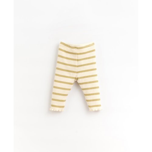 Play up Rib gestreepte baby legging natuurlijk groen