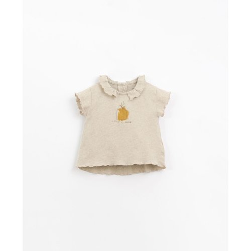 Play up Baby t-shirt met frill kraagje in natuurlijke kleur