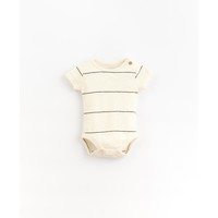 Striped Body with Shoulder Opening Charcoal