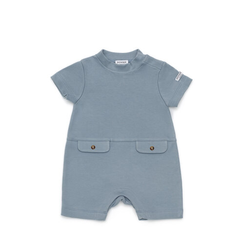 Donsje Playsuit met korte mouwen en korte pijpen in blauwe kleur