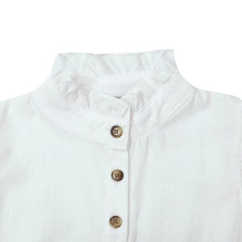 Donsje Witte mouwloze blouse met ruches