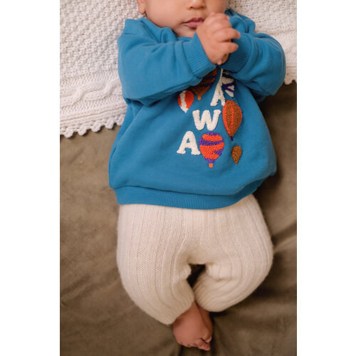 Louise Misha Blauw baby fleece sweatshirt met borduur opdruk - Copy