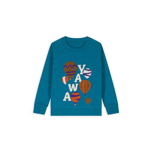 Louise Misha Blauw baby fleece sweatshirt met borduur opdruk - Copy