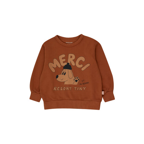 Tinycottons Bruine sweater met Merci opdruk