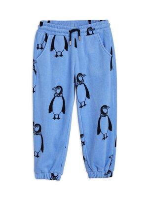 Mini Rodini Penguin fleece trousers blue