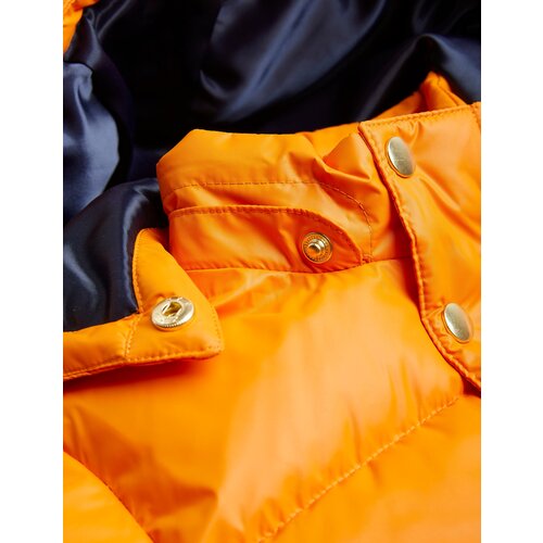 Mini Rodini Oranje puffer jas met logo