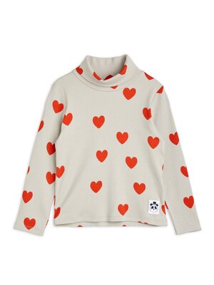 Mini Rodini Hearts long sleeve turtleneck grey