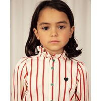 Stripe woven twill blouse