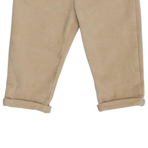 Donsje Stevig broekje met zakken in een zachte taupe kleur