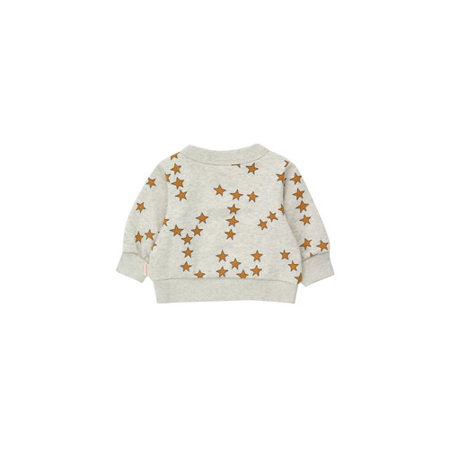 Tinycottons Grijze baby sweater met sterren opdruk