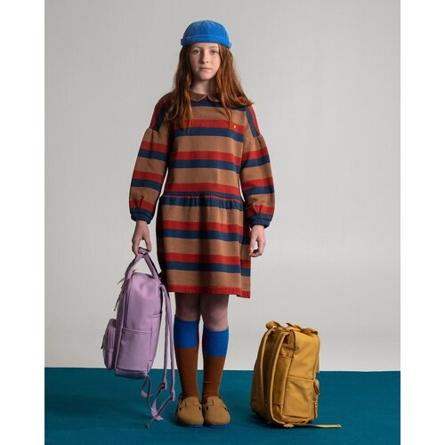 Bonmot Organic Dress Bonmot Wide Horizontal Stripes Wood Bonmot Organic Dress Bonmot Wide Horizontal Stripes Wood