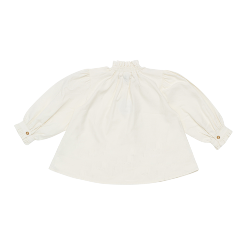 Donsje Luxe blouse met opstaand kraagje in off-white