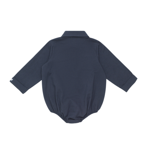 Donsje Luxe romper met kraagje en knoopjes in donker blauw Donsje Luxe romper met kraagje en knoopjes in donker blauw
