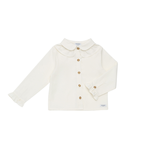 Donsje Witte blouse met peter pan kraag