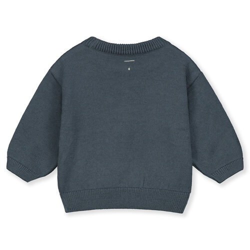 Gray label Merino wollen baby trui in blue grey kleur