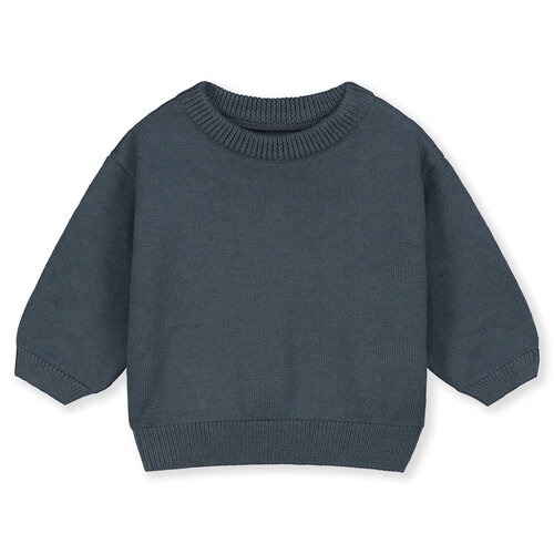 Gray label Merino wollen baby trui in blue grey kleur