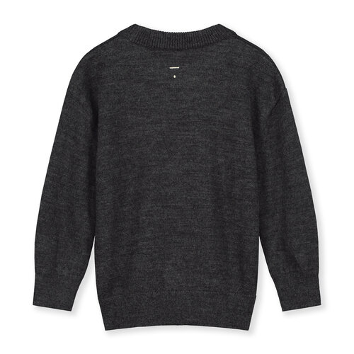 Gray label Merino wollen trui in donker grijze kleur