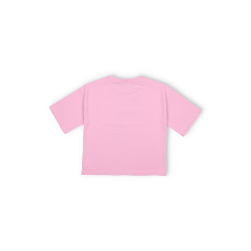 the new society Roze t-shirt met logo opdruk