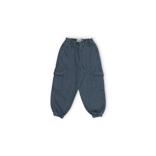 the new society Denim gestreepte broek met zakken