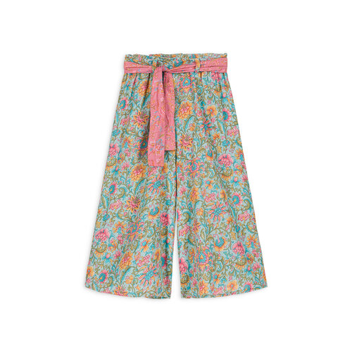 Louise Misha Bloemen broek met wijde pijpen en ceintuur