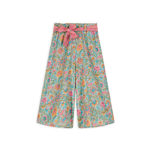 Louise Misha Bloemen broek met wijde pijpen en ceintuur