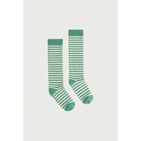 Long ribbed socks Bright Green / Cream