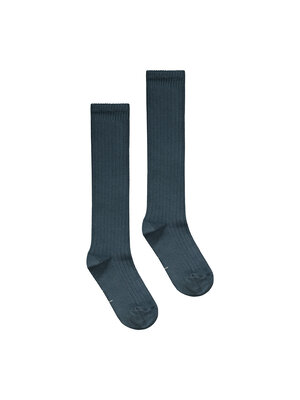 Gray label Long ribbed socks Blue Grey