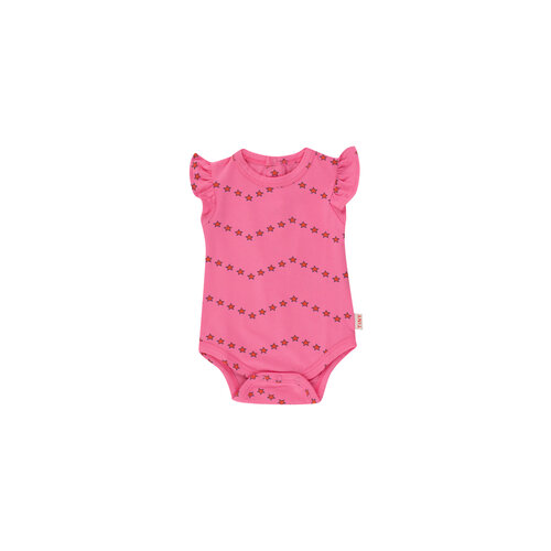 Tinycottons Mouwloze roze romper met sterren print