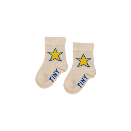 Tinycottons Crème kleurige baby sokken met ster opdruk