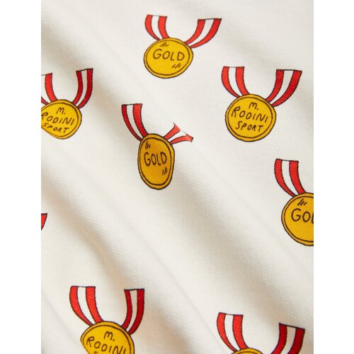 Mini Rodini Crème kleurige trui met all over medals opdruk