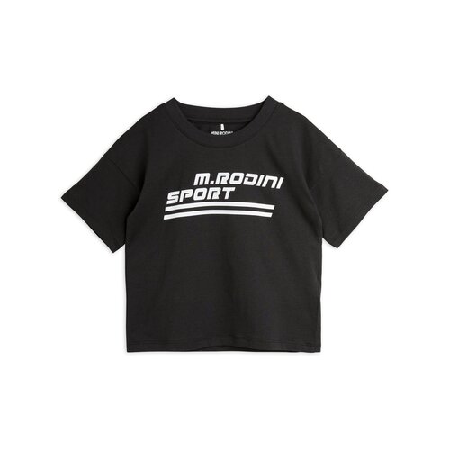 Mini Rodini Zwart t-shirt met sport opdruk